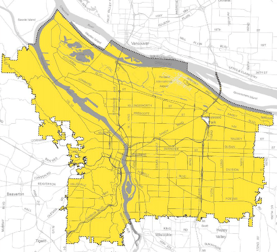 Map of the area to which the Multiple Property Document applies.